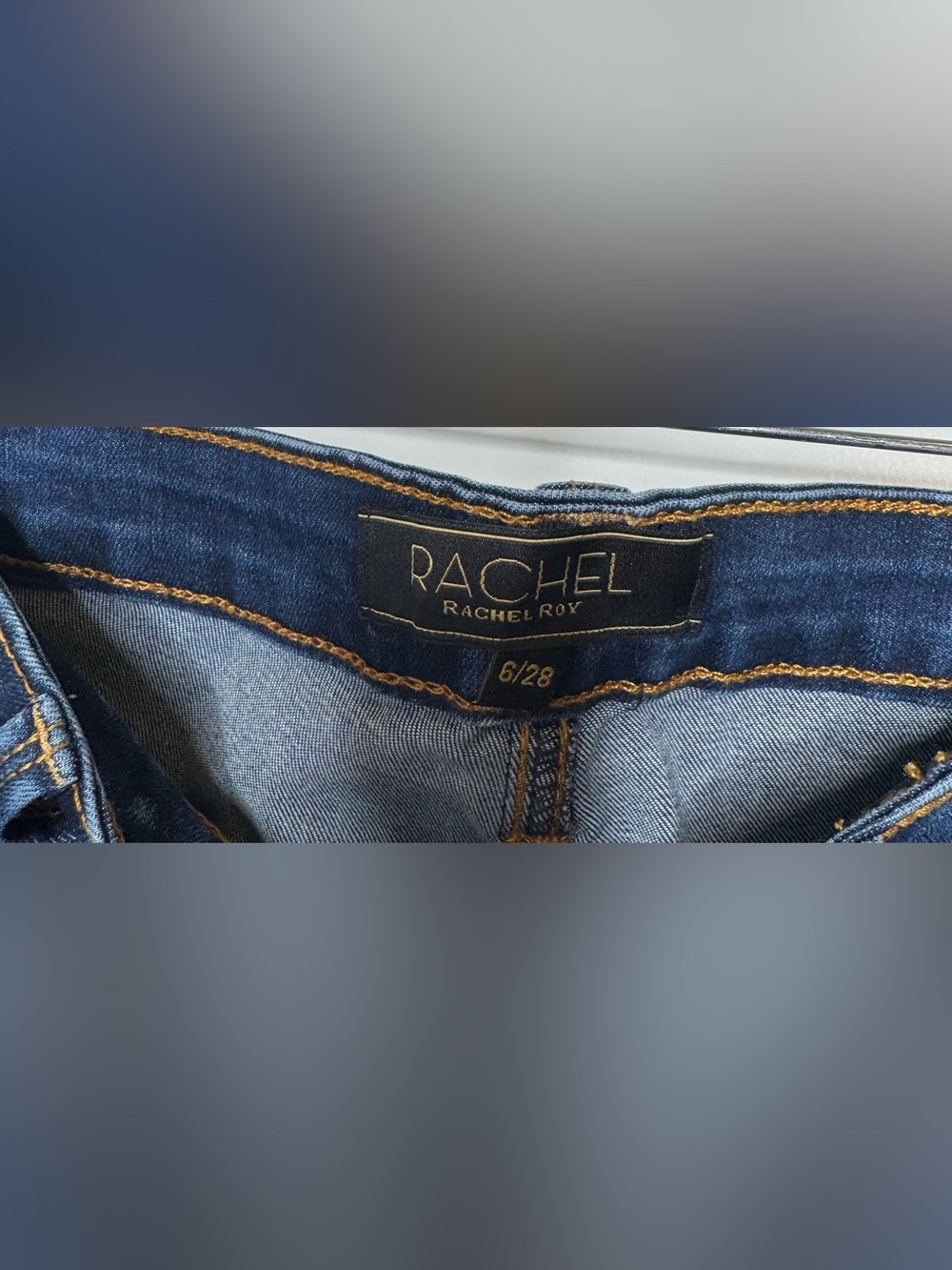 RACHEL Rachel Roy Dark Blue mid rise ankle Denim Jeans sz 6 stretch cotton blend - Picture 2 of 4